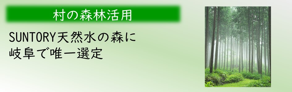 「村の森林活用」サントリー天然水の森に岐阜で唯一選定。