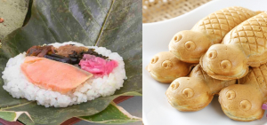 朴葉寿司とつちのこ焼き