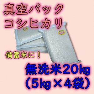 東白川産コシヒカリ無洗米20㎏（5㎏×4袋）【真空パック】