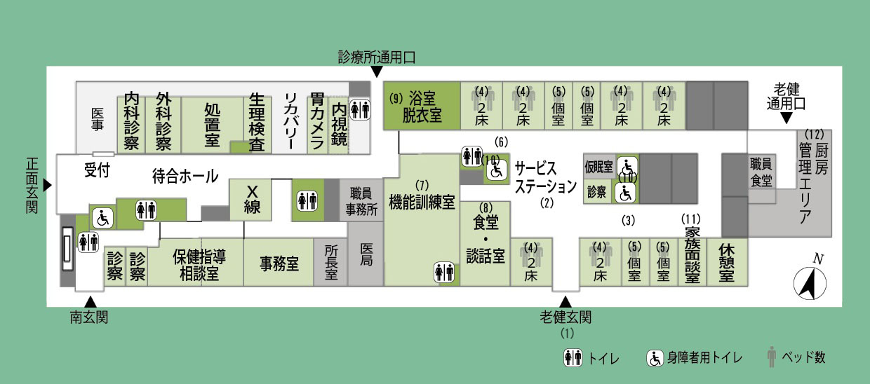 画像:東白川村国保診療所附属介護老人保健施設案内図